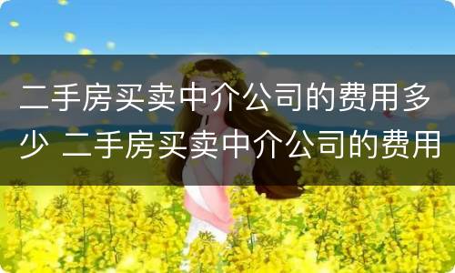 二手房买卖中介公司的费用多少 二手房买卖中介公司的费用多少钱