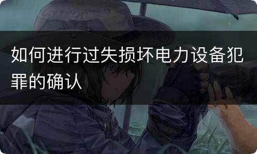 如何进行过失损坏电力设备犯罪的确认