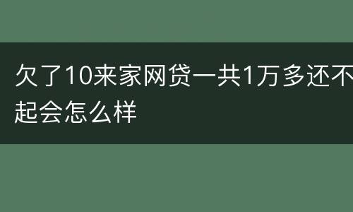 欠了10来家网贷一共1万多还不起会怎么样