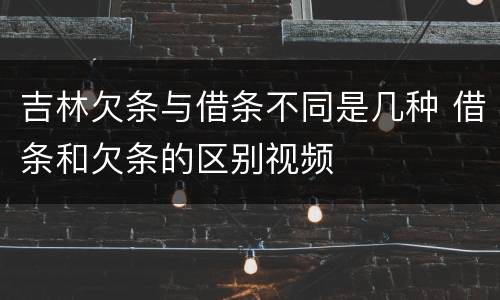 吉林欠条与借条不同是几种 借条和欠条的区别视频