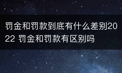 罚金和罚款到底有什么差别2022 罚金和罚款有区别吗