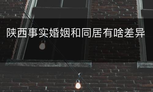 陕西事实婚姻和同居有啥差异