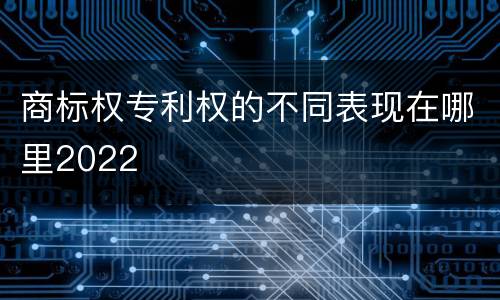 商标权专利权的不同表现在哪里2022