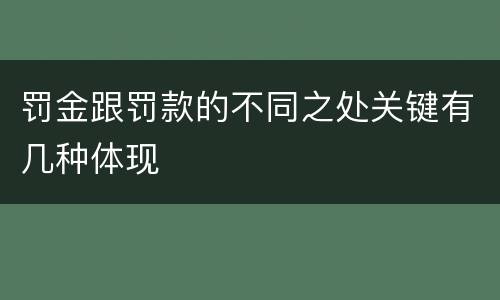 罚金跟罚款的不同之处关键有几种体现
