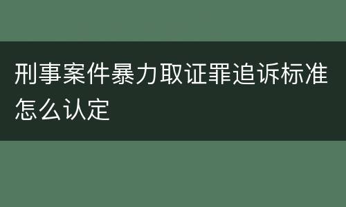 刑事案件暴力取证罪追诉标准怎么认定