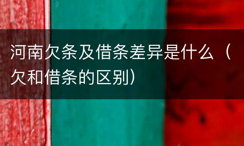 河南欠条及借条差异是什么（欠和借条的区别）