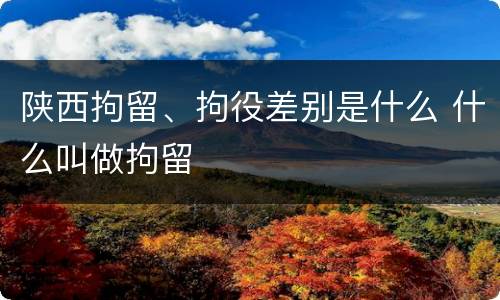 陕西拘留、拘役差别是什么 什么叫做拘留