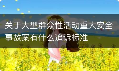 关于大型群众性活动重大安全事故案有什么追诉标准
