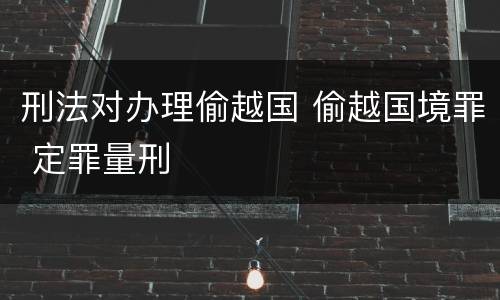 刑法对办理偷越国 偷越国境罪 定罪量刑