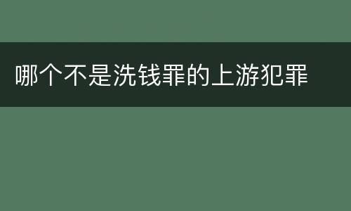 哪个不是洗钱罪的上游犯罪