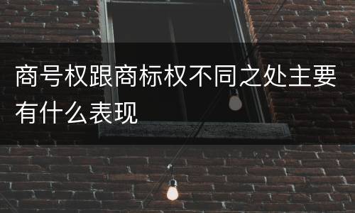商号权跟商标权不同之处主要有什么表现