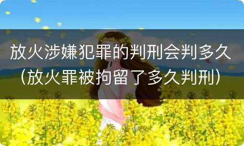 放火涉嫌犯罪的判刑会判多久（放火罪被拘留了多久判刑）