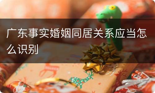 广东事实婚姻同居关系应当怎么识别