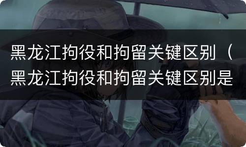 黑龙江拘役和拘留关键区别（黑龙江拘役和拘留关键区别是什么）