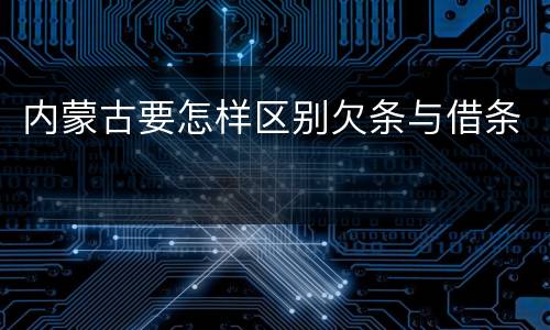 内蒙古要怎样区别欠条与借条