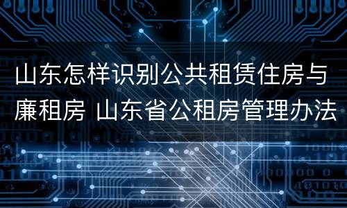 山东怎样识别公共租赁住房与廉租房 山东省公租房管理办法