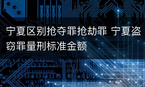 宁夏区别抢夺罪抢劫罪 宁夏盗窃罪量刑标准金额