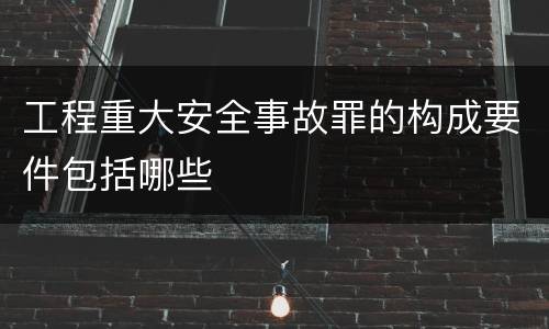 工程重大安全事故罪的构成要件包括哪些