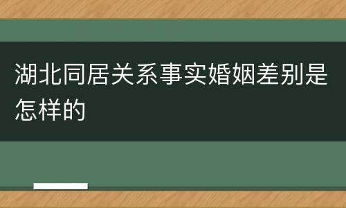 湖北同居关系事实婚姻差别是怎样的