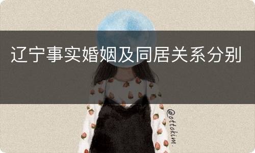 辽宁事实婚姻及同居关系分别