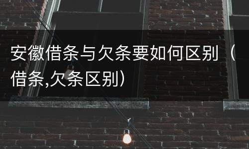 安徽借条与欠条要如何区别（借条,欠条区别）