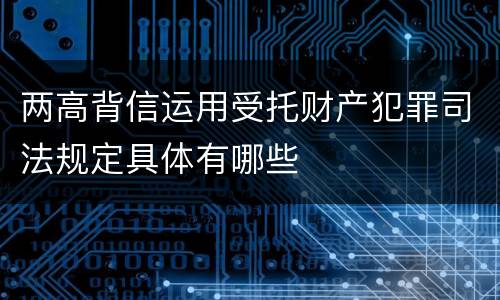 两高背信运用受托财产犯罪司法规定具体有哪些