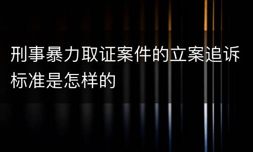 刑事暴力取证案件的立案追诉标准是怎样的
