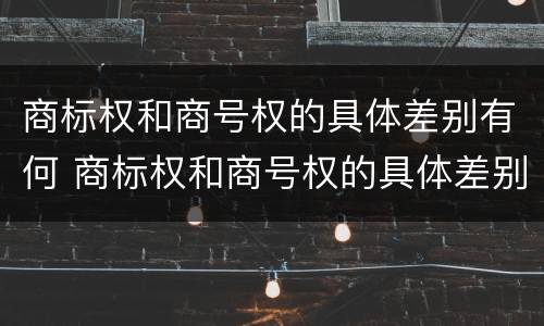 商标权和商号权的具体差别有何 商标权和商号权的具体差别有何不同
