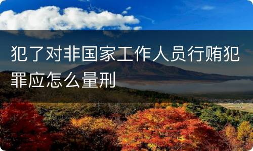犯了对非国家工作人员行贿犯罪应怎么量刑