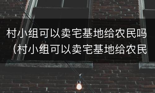 村小组可以卖宅基地给农民吗（村小组可以卖宅基地给农民吗合法吗）