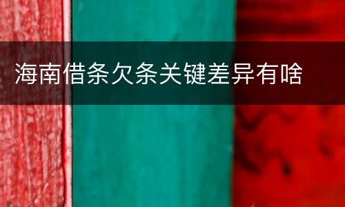 海南借条欠条关键差异有啥