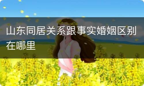 山东同居关系跟事实婚姻区别在哪里
