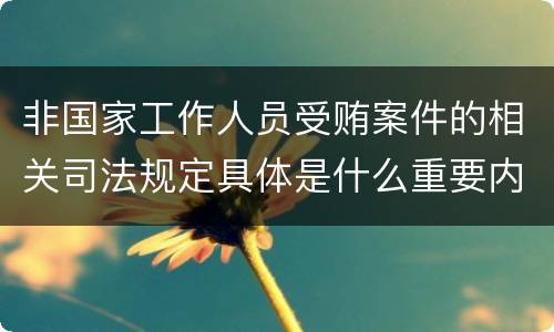 非国家工作人员受贿案件的相关司法规定具体是什么重要内容