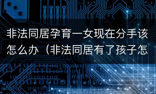 非法同居孕育一女现在分手该怎么办（非法同居有了孩子怎么办）