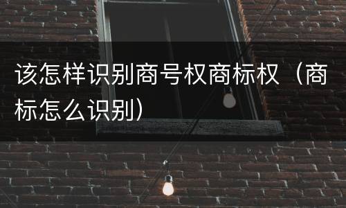 该怎样识别商号权商标权（商标怎么识别）