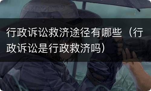行政诉讼救济途径有哪些（行政诉讼是行政救济吗）