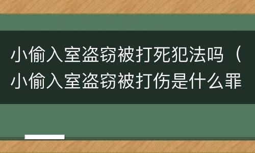 小偷入室盗窃被打死犯法吗（小偷入室盗窃被打伤是什么罪）