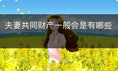 夫妻共同财产一般会是有哪些