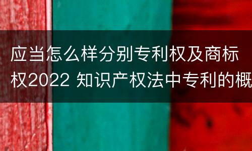 应当怎么样分别专利权及商标权2022 知识产权法中专利的概念