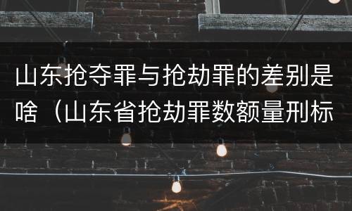 山东抢夺罪与抢劫罪的差别是啥（山东省抢劫罪数额量刑标准）