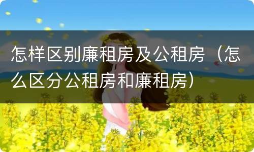 怎样区别廉租房及公租房（怎么区分公租房和廉租房）