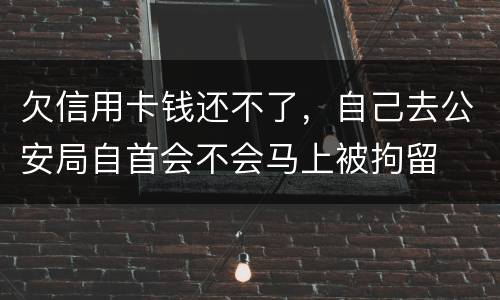 欠信用卡钱还不了，自己去公安局自首会不会马上被拘留