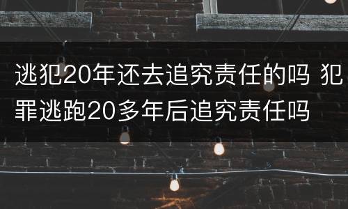 逃犯20年还去追究责任的吗 犯罪逃跑20多年后追究责任吗