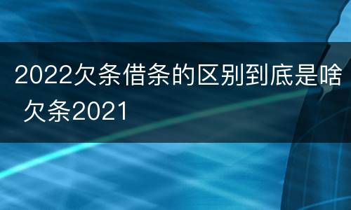 2022欠条借条的区别到底是啥 欠条2021