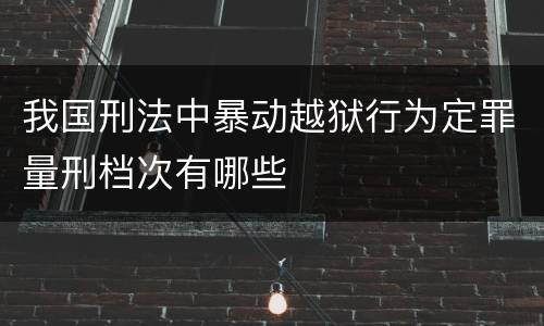 我国刑法中暴动越狱行为定罪量刑档次有哪些