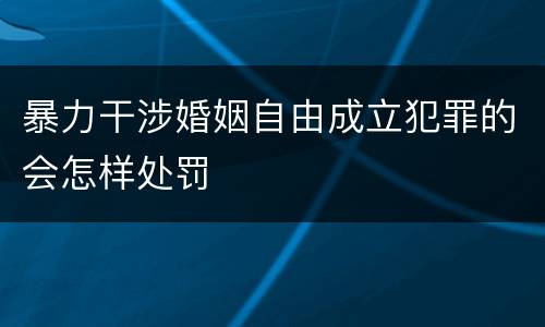 暴力干涉婚姻自由成立犯罪的会怎样处罚