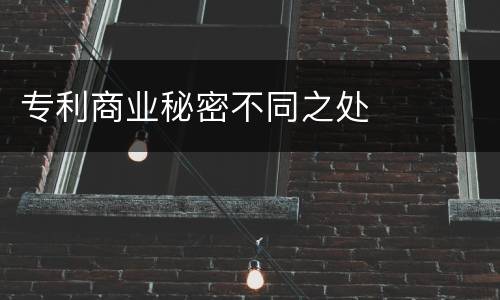 专利商业秘密不同之处