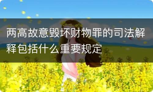 两高故意毁坏财物罪的司法解释包括什么重要规定
