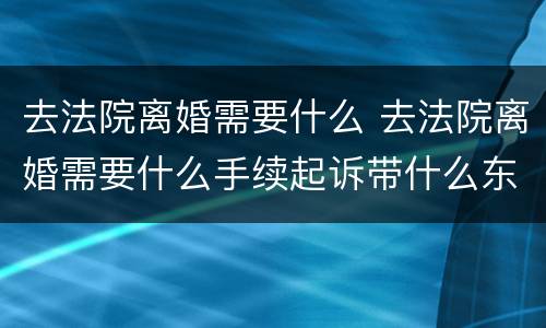 去法院离婚需要什么 去法院离婚需要什么手续起诉带什么东西