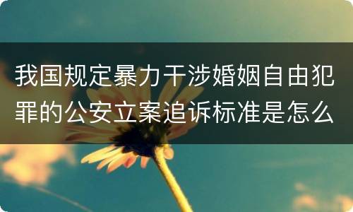 我国规定暴力干涉婚姻自由犯罪的公安立案追诉标准是怎么规定